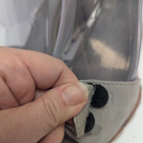 Sorel Joanie Light Gray Leather Wedge Sporty Platform Heel Sandals Womens 6.5 - Picture 8 of 8